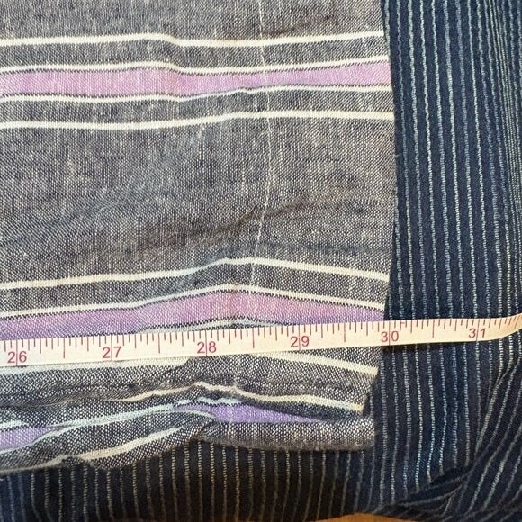 Laundry Shelli Segal Linen Pants Womens M Stripe Boho Resortcore Belt - Picture 6 of 9